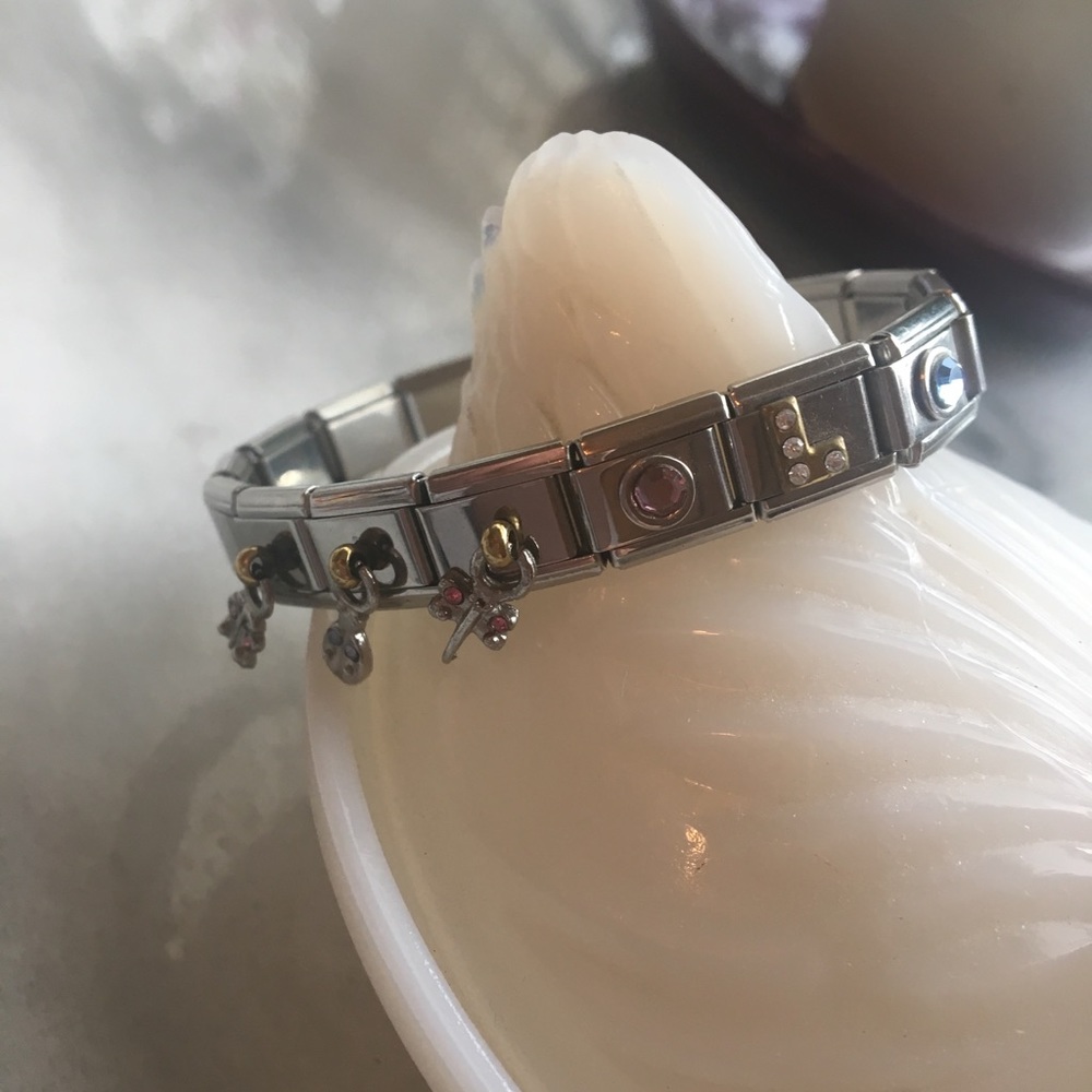 Stainless steel bracelets 2. Have gold charms. - Picture 1 of 8